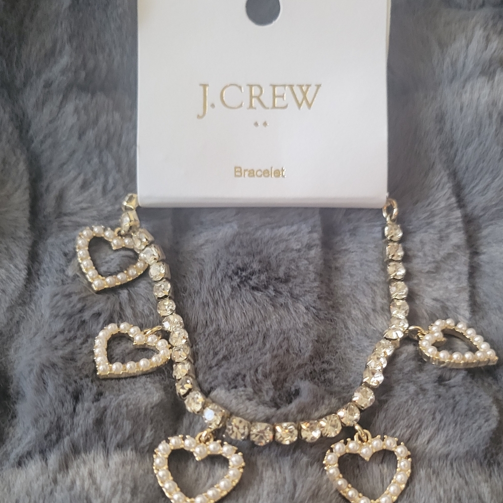 J. Crew Gold Heart Charm Bracelet